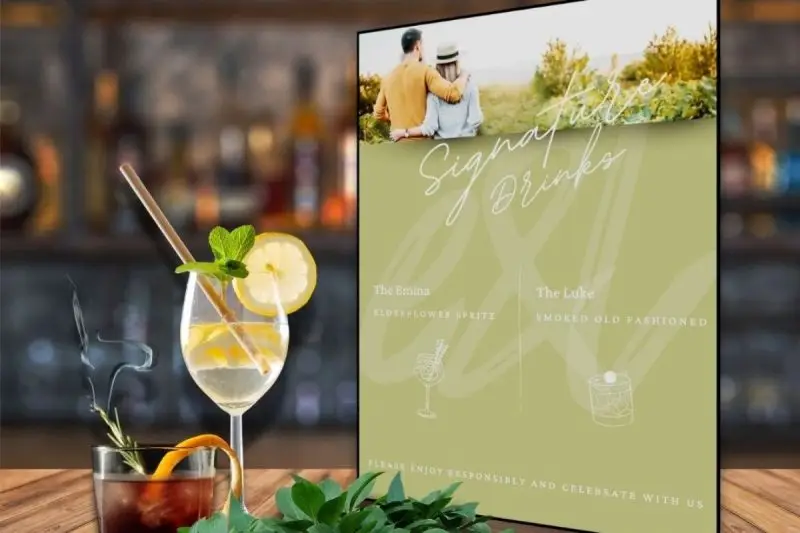Event design services including signage, invitations and branding for private events